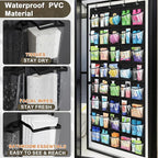 Over the Door Shoe Organizer with 40 Clear PVC Pockets – Waterproof Hanging Shoe Holder for Closet & Bathroom – Space-Saving Door Shoe Rack for Shoes, Toys, Toiletries & Snacks(Black)