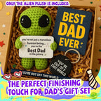 MAMAGIFTREE Fathers Day Funny Gift for Dad from Daughter Son with Message Card - Unique Dads Birthday Gifts for Husband from Wife Kids - Father’s Day Crochet Alien Handmade Decoration