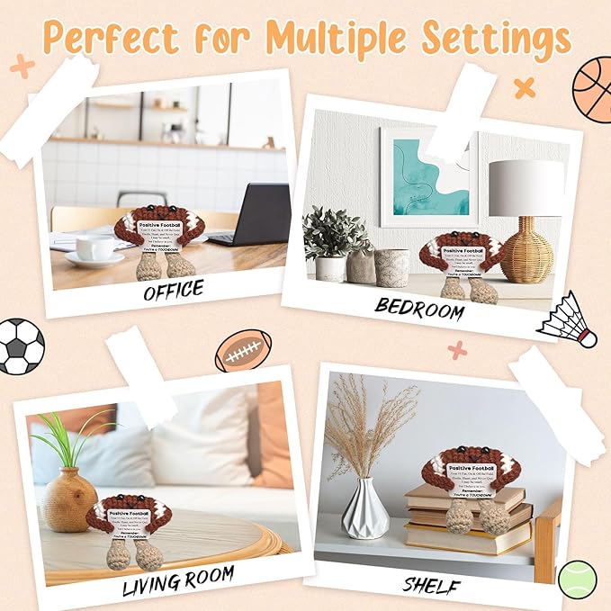 Handmade Collectible Football - Emotional Support Decor,Funny Gift for Football Lovers,Best Friend,Brother,Team Mate,Home Office Man Cave Decor,Footballs Gameday Accent,Sports Fan Gift