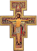 Intercession San Damiano Wall Wood Cross Crucifix (8 in)