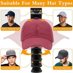 Hat Racks for Baseball Caps,Hats Rack Organizer Hold Up to 20 Hats,Hat Organizer for Baseball Caps Hat Holder Storage Display Adhesive/Wall Drilled for Wall,Door,Closet,Hat Racks for wall (1PK, Black)