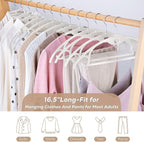 Plastic Hangers 50 Pack: No Shoulder Bumps Ultra Thin Clothes Hanger for Space Saving, Suits, Heavy Duty Coat Clothes Shirt Dress White