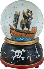 5" Children's Musical Pirate Ship at Sea Snow Globe