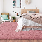 Rugs for Bedroom 4x6, Soft Shaggy Modern Shag Area Rug for Living Room, Upgrade Non-Slip Plush Fluffy Carpet for Kids Boys Girls Room Home Decor Aesthetic, Blush
