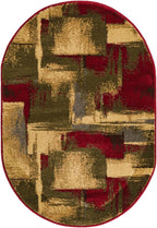 Unique Loom Barista Collection Area Rug - Timor (2' 2" x 3' 1" Oval, Multi/Red)