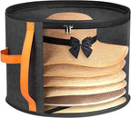 Oversized Clear Hat Storage Box for Women, Cowboy Hat Organizer for Closet, Wide Brims Hat Case with Carrying Handles, Hat Bag (Black)