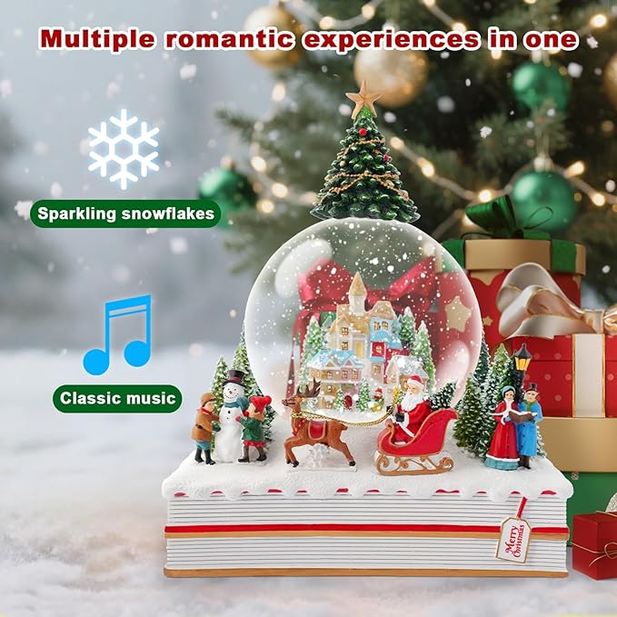 Snow Globe Pink Sofa/Dog and Cat Snowglobe with Music Birthday Party Decorations Creative Collectibles (SJQ-GS8030-120MM) (Church)