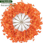 Lnoicy Artificial Flowers for Outdoor 12 Bundles Eucalyptus Fake Flowers for Planter,UV Resistant Fake Morning Glory for Home/Porch/Garden Decoration (Fall Red)