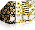 AmazingSpark Set of 4 Sunflower Magazine Holder Decorative Foldable Magazine Storage Boxes with Acrylic Label Holders Coquettish Boho Organizer for Office Home Organization Storage