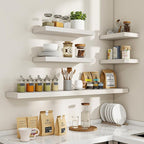 Acovy 36 Inch Floating Shelves, 36"x9.25"x1.5" Inch Deep Floating Shelves for Wall, Wooden Shelves for Bathroom, Bedroom, Living Room, Cream White Oak, 2 Pieces