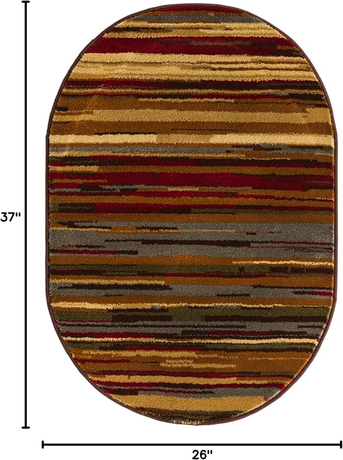 Unique Loom Barista Collection Area Rug - Icatu (2' 2" x 3' 1" Oval, Beige/Brown)