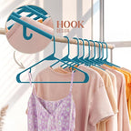 Plastic Hangers 50 Pack Blue - Clothes Hangers - Makes The Perfect Coat Hanger and General Space Saving Clothes Hangers for Closet - Percheros Ganchos para Colgar Ropa Hangars