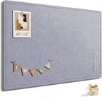 Large Bulletin Board, 48 X 35 Inches Felt Cork Board with 40 Pushpins, Foldable Felt Notice Pin Board Photo Display Board with Self-Adhesive Tape for Office Home School (Light Gray, 48x35 inch)