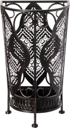 Dualplex Umbrella Holder Umbrella Stand Rack Super Quality Metal Entry Hallway Décor Removable Drip Tray for Home Office Holds Umbrellas Canes Walking Sticks Best Gift 16" Tall (Wallside, Antique)