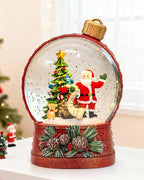 Christmas Santa Snow Globe Light up Lantern with 8 Songs, 6.69" Red Christmas Snow Globes for Kids Adults, 6H Timer & Dual Power, Snowglobes Christmas Decorations Indoor, Gifts for Women Men