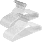 SONGMICS Clothes Hangers, Pack of 50 Plastic Coat Hangers, Space-Saving, Cloud White UCRP050W05