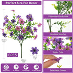 Artificial Flowers for Outdoors, 12 Bundles Multicolor Faux Silk Flower Spring Summer Decoration, Artificial Plants Fake Outdoor Flowers UV Resistant No Fade for Home Planter Porch Patio Yard Decor