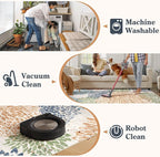 Dahlia Washable Area Rugs 5x7, Boho Floral Rug for Bedroom Dorm, Multicolored Soft Low Pile Living Room Rugs,Leaves Non Slip Throw Carpet for Classroom Nursery Office,Multi