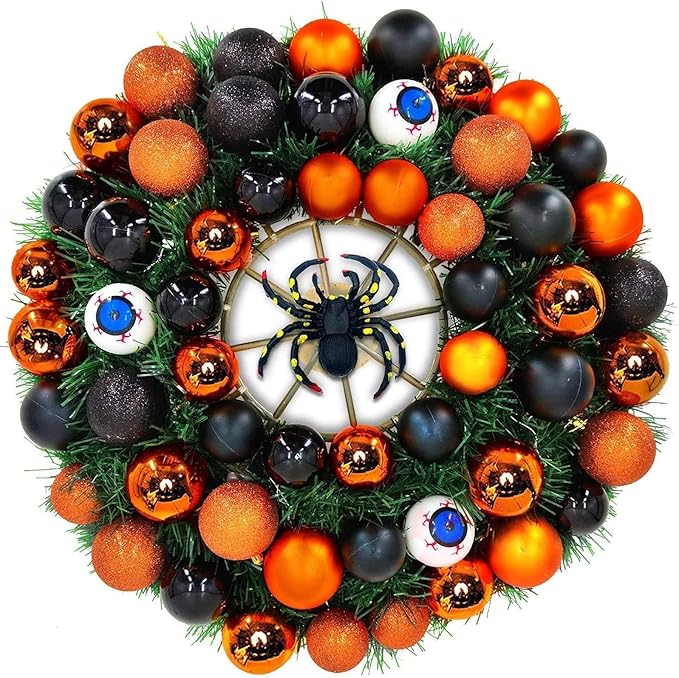 Emopeak 24Pcs Christmas Balls Ornaments for Xmas Christmas Tree - 4 Style Shatterproof Christmas Tree Decorations Hanging Ball for Holiday Wedding Party Decoration (Orange, 1.6"/4.2CM)
