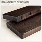 Marsmiles 24 inch Floating Shelves for Wall Solid Elm Wood Shelves|Rustic Wall Mounted Shelves with Heavy-Duty Invisible Bracket for Bathroom Living Room Kitchen|Rounded Edge Design|Walnut, 2 Pack