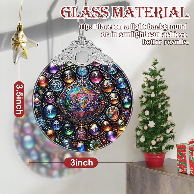 Alchemy Stained Glass Hanging Ornament - Christmas Tree Decoration Idea