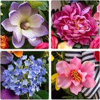 Pinkpuii Spring Wreaths for Front Door Outside– 24 Inch Spring Door Wreath with Pink Peonies, Roses,Blue Hydrangeas&Yellow Tulips,Colorful Welcome Summer Wreaths for Front Door Porch & Entryway Decor