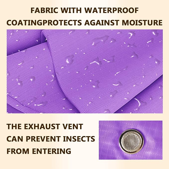 3-Layer Compressible with Zippers Blanket & Comforter Storage Bag,Ultra Space Saving Self Compression Organizer，Save 50% Space, 4 PCS，Purple