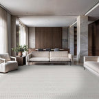 Micro Loop Indoor Rug White 5x7 Boho Geometric Neutral Area Rugs for Living Room Soft Luxury Modern Low and High Pile Durable Stain Resistant Non-Shedding Indoor Area Carpet 5 x 7