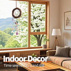 Handmade Natural Dream Catcher Hanging Home Decor at Livingroom Window and Garden, Unique Design with Rattan, Stones, Agate & Crystal - Ideal for Any Space & Gift Giving to Lovers Parents and Friends