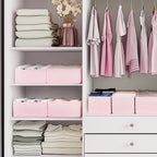 Criusia Drawer Organizer Clothes, 21 Pack Dresser Organizer for Baby Clothes, Underwear, Sock - Foldable Closet Organization and Storage Dividers Bins for Nursery, Bedroom (Pink)