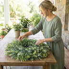 26 Inch Large All Season Eucalyptus Wreath for Front Door, Artificial Greenery Indoor/Outdoor Wreath, Farmhouse Home Decor for Spring Summer (Sage Green)