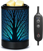 MeplLivs Wax Melt Warmer 2-in-1 Candle Wax Warmer with Timer-PTC Heating Plate with 7 Colors LED Changing Light Reusable Silicone Fragrance Warmer for Home Office Gifts & Decor