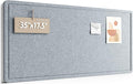 Fluxynara Bulletin Board, 35" x 17.5" Cork Board Alternative with 12 Safe Removable Adhesive Tabs, Foldable Felt Pin Board for Home Office, Classroom, Bedroom,Entryway for Walls—Blue Gray