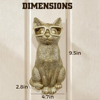 GUSFREUD Gold Animal Heads Sculptures Wall Art - Resin Faux Cat for Home Wall Decor, Cat Wall Hanging Decoration for Living Room, Bedroom & Kitchen, Unique Gift Idea