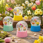 Spring Summer Snow Globes Craft Kit - 8 Set DIY Plastic Snow Globe Craft with Mini Resin Tulips, Make Your Own Graduation Party Decor with Glitter for Art Activity Gifts (Flowers)