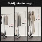 MAXLEAD Clothes Rack, Clothing Rack with Wood Shelves 500 LBS Heavy Duty Garment Rack for Hanging Clothes Portable Closet Sturdy Coat Rack for Bedroom, Living Room, Laundry, Balcony, Silver
