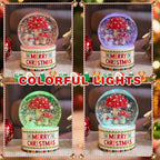 VCUTEKA Christmas Snow Globe, Musical Snow Globes for Girls with Light Up Mushroom and Squirrel, Christmas Snow Globe Decoration Gift, Battery Operated Snowglobes Christmas Décor