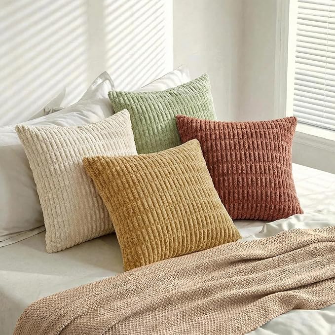 Fancy Homi 4 Packs Decorative Throw Pillow Covers for Living Room Couch Bed, Modern Farmhouse Boho Home Décor Accent Cushion Case, 14" x 14", Fall