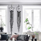 Tarklanda Moon Star Dream Catcher Decor, 2pcs Boho Home Moon Star Black Dreamcatcher, Bohemian Wall Hanging Dream Catcher Decor for Home Bedroom Craft Decoration for Holiday Mom Birthday Day Gifts