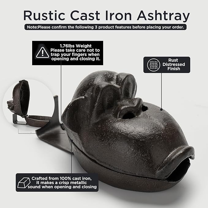Cigar Ashtrays, Monkey Ashtrays for Smokers,Ashtrays for Patio Indoor Home Decor Garden Cast Iron,Cigar accessories for Men,Cigar Gifts for Men Unique
