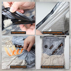 Space Saver Vacuum Storage Bags with Manual Hand Pump - 8PCS Set (4 Medium/4 Small) 70% Compression Travel Bags for Clothing Storage