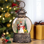 Christmas Snow Globes Lantern with Music, Snowman Snow Globes with Swirling Glitter Effects, USB/Battery Powered with 6-Hour Timer, Christmas Decorations