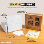 WALLHERO Cork Boards for Walls, Bulletin Boards 59"x36" | 15 Pack | Felt Bulletin Board, Large Cork Board for Office, Wall Protector for Dart Board, Corks Boards, Felt Board Tiles (Gray Marble)