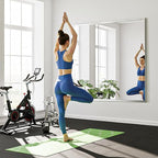 FICTOR Home Gym Mirror for Wall, 50"x25"x2 PCS Large Workout Mirrors with Tempered Glass, Full Length Frameless Body Mirror for Garage, Dance, Yoga, Bedroom