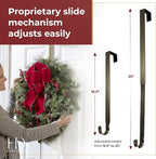 Haute Decor Adapt Adjustable Length Wreath Hanger with Interchangeable Icons (Antique Brass-Sun/Snowflake/Butterfly/Fleur de lis) - 4 Door Wreath Hangers in 1