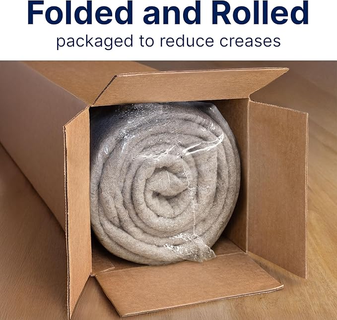 RUGPADUSA - Eco-Plush - 11'x14' - 3/8" Thick - 100% Felt - Extra Cushioned Rug Pad - Available in 3 Thicknesses, Many Custom Sizes