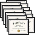 Lyeasw 8.5 x 11 Picture Frame Black 12 Pack, 8.5x11 Diploma Frames Matte Wood Grain, Lightweight Certificate Frame for Graduation Gifts, Awards, Letter Size Documents