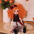 Original 1/6 Scale Anime Doll with Hand-Painted Face, Unique Cute Collectible Ball-Jointed Doll with Removable Outfit, 30cm Art Figure for Christmas & Birthday Gifts (Ruby)