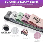 WSAKOUE Fabric Resistance Bands for Working Out – 5 Booty Bands for Women & Men, Exercise Workout Bands for Legs, HIPS & Glutes – Ideal for Home Fitness, Yoga, Pilates & Rehab