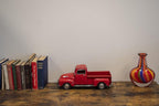 VILLAGE GIFT IMPORTERS Rustic Farmhouse-Style Decorative Red Pickup Truck | Set on Flat Surface in Your Office, Home, or Garage | Christmas Tree Farm Truck 16" x 5.5" x 6.5"